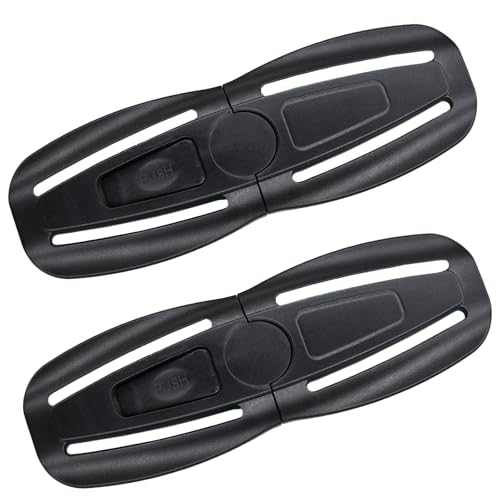 2 Pack Universal Child Seat Chest Harness Clip and Baby Seat Safety Belt Clip Buckle Universal Replacement for Kids Trend Adjustable Guard (Black)