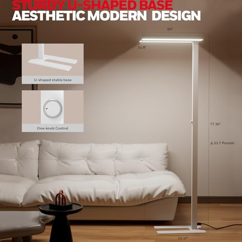 Honeywell 02E LED Floor Lamp, 6000LM Sunturalux Eye Caring Standing Light - image 8