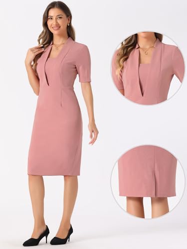 Image of Allegra K Work Dresses for Women's Short Sleeve Business Office Pencil Dress