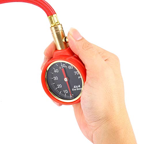 Manometro Per Pneumatici Con Deflettore Integrato – Misura Precisa 0-60 PSI, Compatibile Con Auto, Moto E SUV