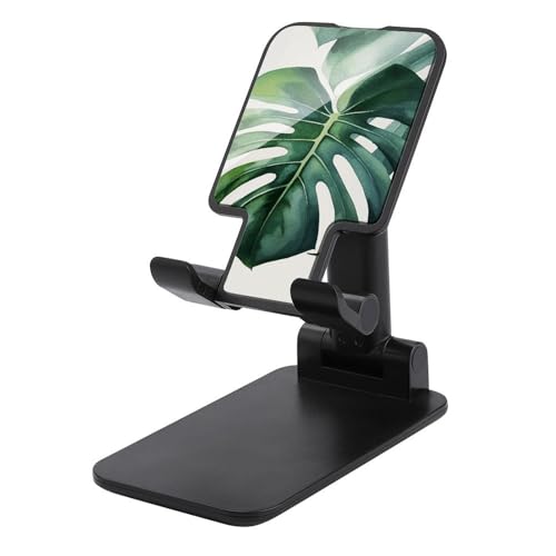 Support de téléphone pliable motif feuille de monstera pour bureau et table