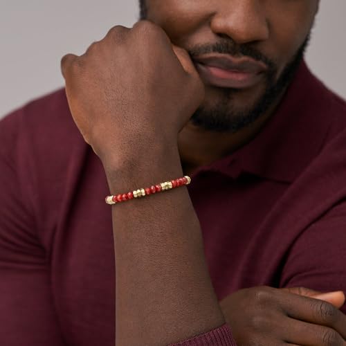Fossil Herrenarmband All Stacked Up Beads Achat rot, JF04606710 – Ansicht 2