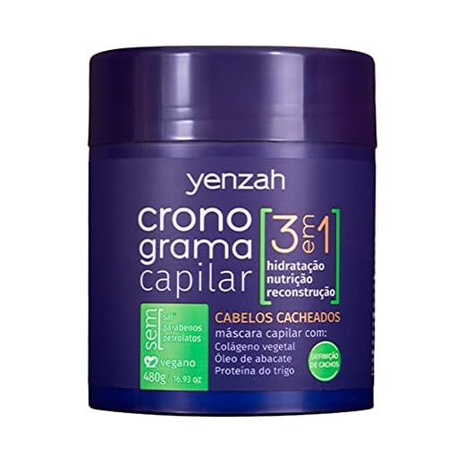 YENZAH - CRONOGRAMA 3 EM 1 - MÁSCARA CACHOS, Yenzah