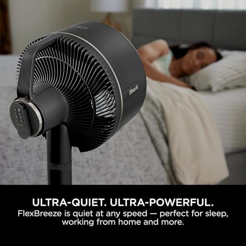 Image of Shark FlexBreeze Cordless Table & Pedestal Fan | 24Hrs Battery | 70 ft Air Throw |BLDC Motor | 180 Oscillation (10 Angles) | 55 Vertical Tilt | 5 Speeds + 2 Breeze Modes | Remote, FA200INBK Black