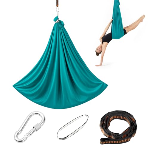 GREENSAPPIRE Aerial Yoga Hängematte Set, Aerial Yogas Swing Air Fliegen, Nestschaukel, Yoga-Schaukel Hammock Swing Tragfähigkeit Mit Beschläge, Anti-Gravity-Übungen für Indoor Outdoor