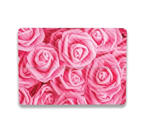 Image of MightySkins Carbon Fiber Skin Compatible with Microsoft Surface Laptop Studio 2 (2023) Full Wrap Kit - Super Pink Roses | Protective, Durable Textured Carbon Fiber Finish | Made in The USA