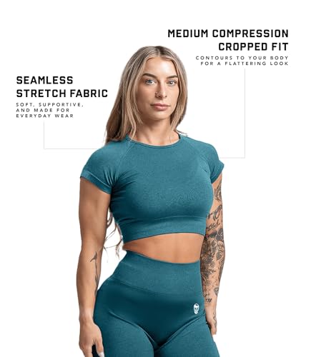 Image of Gymreapers Short Sleeve Workout Tops for Women - Crop Tops for Women Tee - Yoga Athletic Tops for Running, Gym, & Training