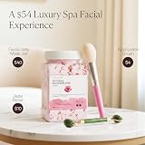 VogueNow Jelly Face Mask - bułgarska maska z galaretką różaną z bezpłatnym wałkiem jadeitowym i szpatułką profesjonalne maski galaretki wajacial galaretka w proszku 23 Fl Oz słoik maska na twarz