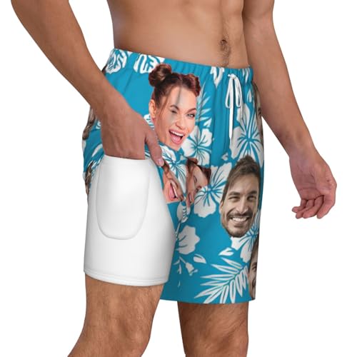 Custom Face Mens Swim Trunks 9 inch Funny Men’s Board Shorts Swimwear Quick Dry Beach Shorts Swimsuits Bathing Suits4