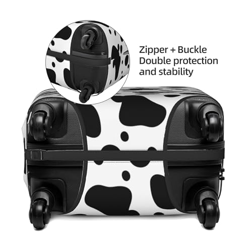 Elastic Tightly Fitted Suitcase Protective Cover to Avoid Scratches Wear-resistant Breathable and Waterproof Disassembly Convenient for Travel Business Trips (Cow pattern, X L(29-32in))4