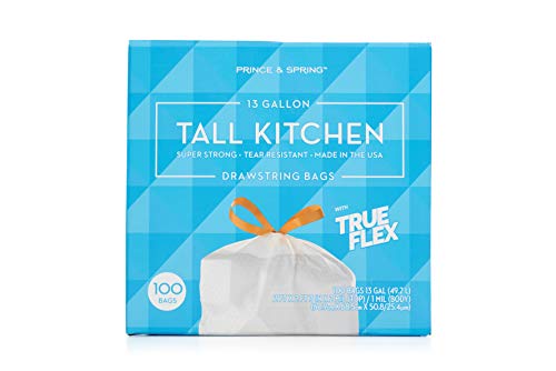Prince & Spring Premium Tall 13 Gallon Garbage Bags with Drawstrings (140 Count)