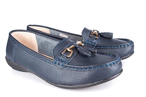 Fenside Country Clothing - Mocasines náuticos de piel auténtica para mujer, color, talla 40 EU