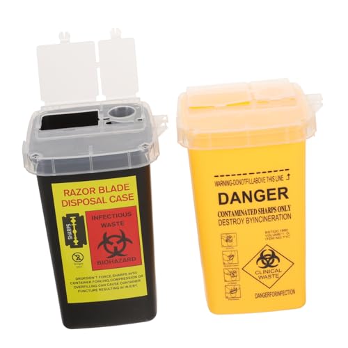 Housoutil 2pcs Garbage Can Sharps Waste Bucket Sharps Waste Container Sharps Bucket Disposable Tool Box