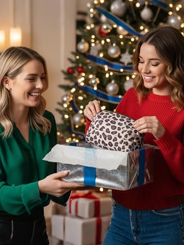 Image of BAGSMART Small Makeup Bag, Puffy Wide-open Zipper Cosmetic Pouch, Leopard | Puffy Padded, Travel Essentials, Make Up Bag, For Women, Makeup Organizer, Toiletries Accessories Brushes