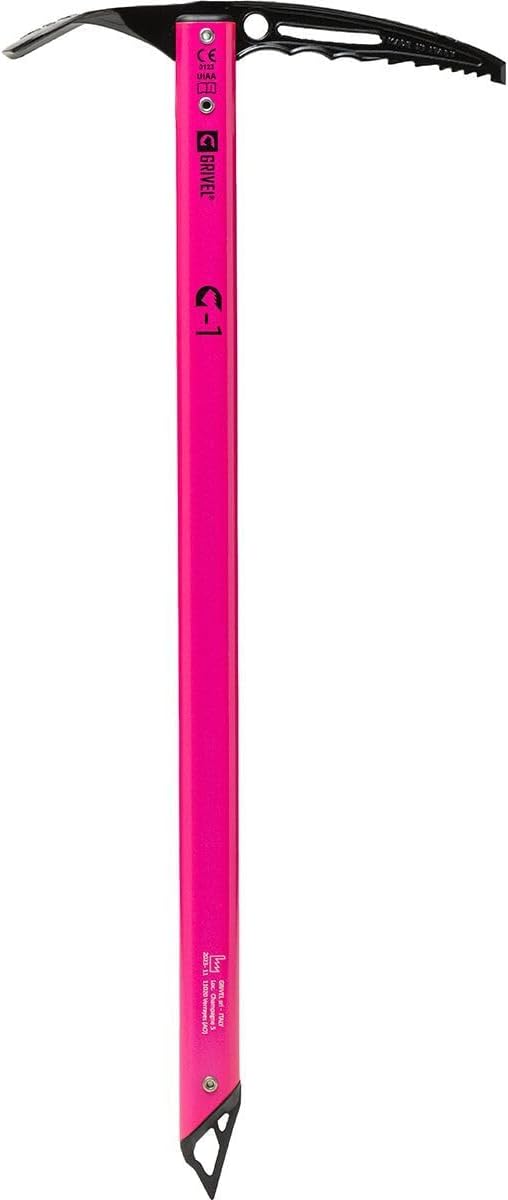 Singing Rock Grivel G1 Durable Carbon Steel Ice Axe | Great for Mountaineering | Pink, 74cm