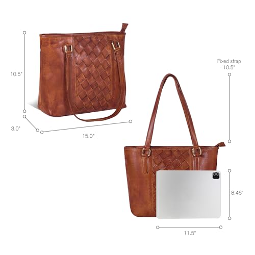 Image of Leather Purse For Women - Real Leather Tote For Women - Ladies Shoulder Handbag For Work, Travel, Casual Use