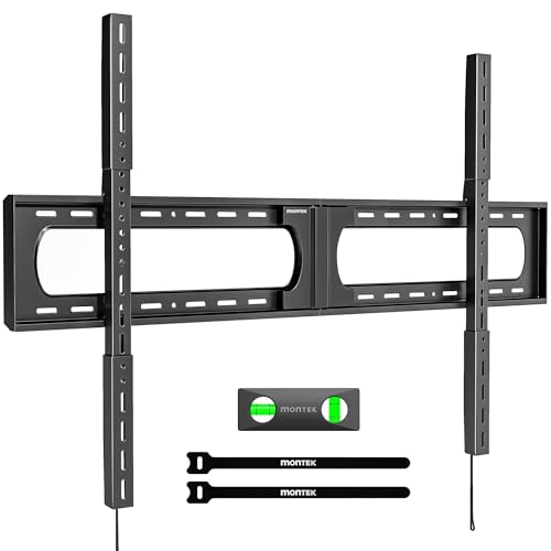 monTEK Heavy Duty XXL Fixed TV Wall Mount for 37–140' Flat & Curved TVs up to 300 lbs, 4× Load Tested, 1.25' Ultra Slim Low Profile Bracket, Fits 16'/18'/24' Wood Studs,VESA 1200×800mm