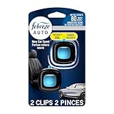 Febreze auto Air Freshener, Odor-Fighting Automotive Vent Clip, Scented Car Accessories, Long Lasting for Strong Odors, New Car Scent, 2 Count