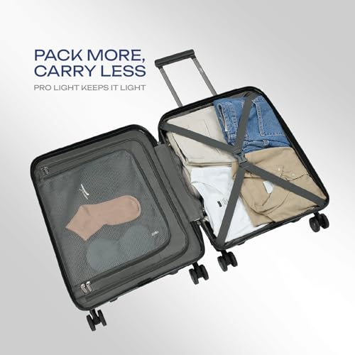 Image of Safari Select Aerolite 55 CM Small Cabin Black Front Open Hard Shell Double Spinner Trolley /Luggage Bag with TSA Lock, Dual 8 Wheels and Anti-Theft Zipper