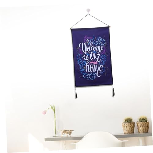 Adorno de pared de bienvenida hecho en lona para decoración de interiores 3