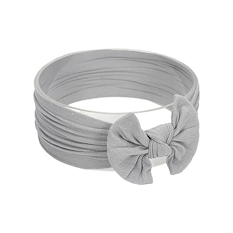 Koolgil Baby Girl's Toddler Bow Knot Headbands Soft Nylon Headband for Daily Life Birthday Party Photography (Grey) Cover
