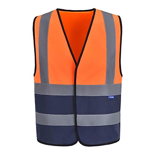 Image of AYKRM 12 colour High visibility viz vest hi vis viz reflective work construction safety vest (XS-8XL)