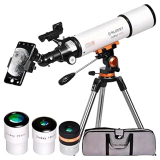 Slokey 50080 Refractor Telescope for Astronomy - 20x-250x Travel Scope with Tripod, Eyepieces and Barlow Lens for Moon and Stargazing - Easy to Mount, Portable, Powerful Telescope for Kids and Adults