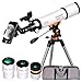 Slokey 50080 Telescopio Terrestre y Astronómico Refractor 25x-250x - Telescopio Portátil 80 mm para Niños y Principiantes - Observación de Estrellas Luna, Planetas, Incluye Trípode de Acero Inoxidable
