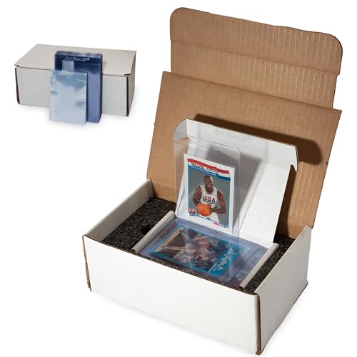 25 Card Grading Submission Kit Card Grading Mailing Kit Box for PSA CGC SGC Trading Card- 25 Semi Rigid Card Holders 25 Tabbed Card Sleeves Foam Shipping Box Card Box & Shipping Label