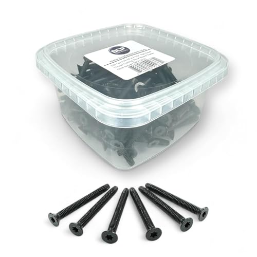 BCP Fasteners 5/16-18 x 2-1/2' Trailer Deck Screws 100 Qty - Black Trailer Screws for Trailer Flooring & Floorboards, Flat Head, T40 Star Drive, Type F, Compatible with Hardwoods & Softwoods - BCP1220