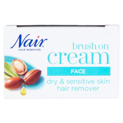 Nair Hair Removal Facial Brush On Cream for Women, 50Ml | For Dry & Sensitive Skin With Argan Oil