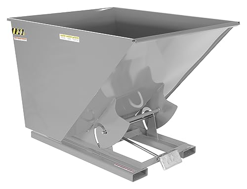 Vestil D-200-LD-GY-MG Steel Light Duty Self Dumping Hopper 2 Cubic Yard 2000 Lb. Capacity Machine Gray