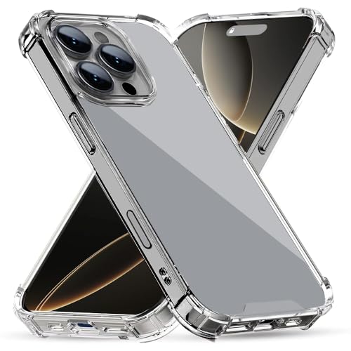 DEREAFF Clear Case for iPhone 16 Pro Max 6.9-Inch Advanced Airbag Drop Protection Shockproof TPU Bumper Phone Cover Anti-Scratch Transparent Back Compatible with iPhone 16 Pro Max (Clear)