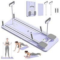 Pilates Reformer, 5-in-1 Pilates Bauchmuskeltrainer, Push-Up, automatisch, Timer, Pilates Bauchmuskeltrainer für Zuhause und Fitnessstudio (violett)