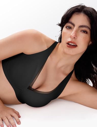 Image of LetsJoli Jelly Bras for Women Lace Deep V Wireless No Underwire Comfortable