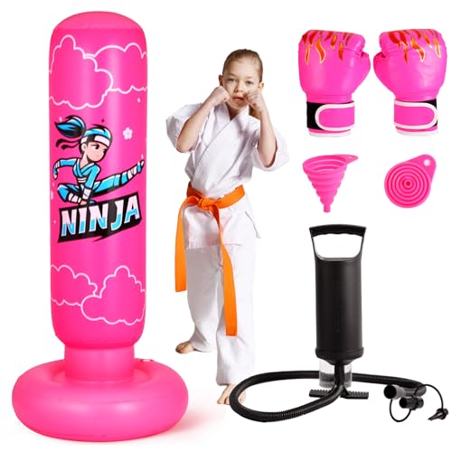 Onirii 66 Inch Kids Punching Bag Toy with Boxing Gloves