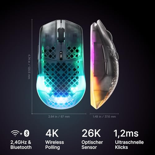 SteelSeries Aerox 3 Wireless Gen 2, Schwarz, 62717