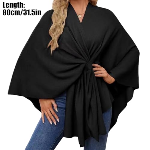 Cárdigan casual abrigo elegante capa de chal ligera para mujer 5