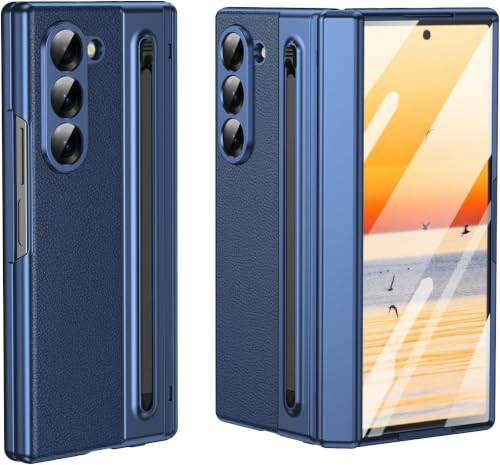 KARTBOOM Hybird Shockproof Back Cover Case for Samsung Galaxy Z Fold 5 5G | Hing | S Pen Holder | Leather Hard Back Cover Case for Samsung Galaxy Z Fold5 5G