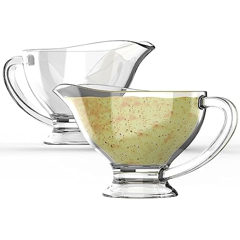 KR. LIF 2 Pack Glass Gravy Boat Cover