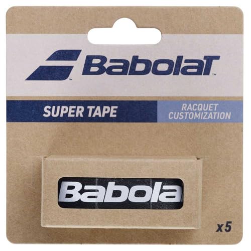 Babolat Juego de accesorios para raquetas SUPER Tape X 5 Tenis, cinta protectora para marco de tenis, color negro