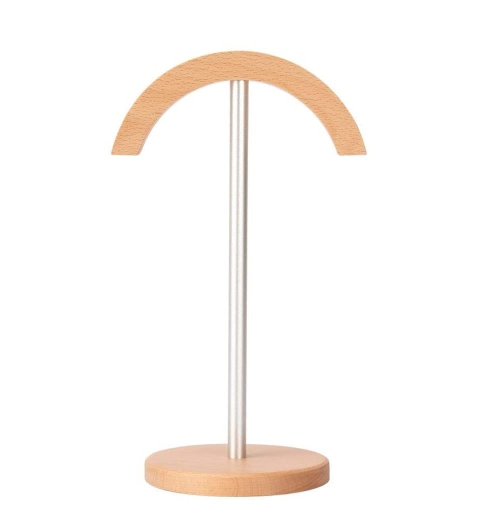 Gaming Accessori Supporto Per Cuffie Universale In Legno Supporto Per Cuffie Supporto Per Cuffie In Alluminio Supporto Per Cuffie Da Scrivania Espositore Da Scrivania Stand Over-Ear da Gioco(Beech+Sil