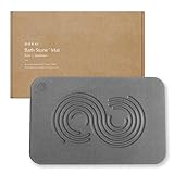 Dorai - Alfombrilla de baño de piedra de diatomita de lujo, elimina el agua al instante, superficie antideslizante, moderna y elegante, color pizarra (Zen Slate)