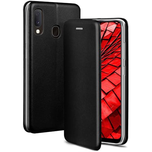 Custodia per Cellulare Compatibile con Samsung Galaxy A20e per con Slot per schede a Portafoglio in Similpelle con Bumper silicone nero