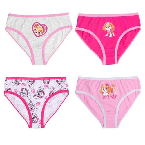 Paw Patrol Lot de 4 slips pour fille Rose, rose, 122 cm-128 cm