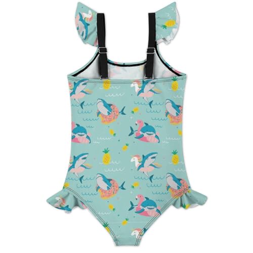 Girls One Piece Swimsuit Yellow Banana Ruffles Swimwear Bathing Suits 3-12 Years2