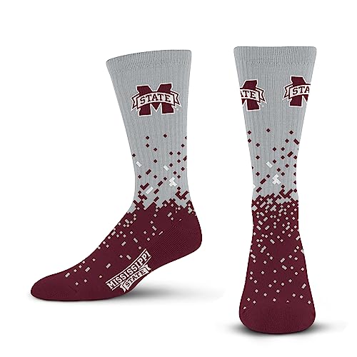 For Bare Feet NCAA MISSISSIPPI STATE BULLDOGS Spray Zone Crew Sock Team Color Youth
