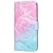 Produktbild EUWLY Handytasche Galaxy J5 2017 Lederhülle Flip Case Cover Hülle Leder Klapphülle Retro Marmor Muster Ledertasche Bookstyle Brieftasche Schutzhülle Wallet Handyhülle,Grün Rosa