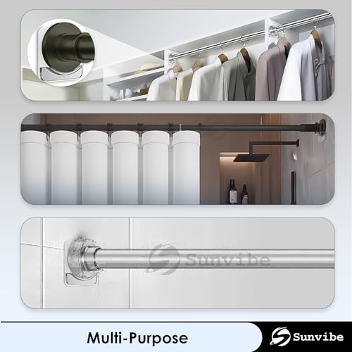 Image of SUNVIBE Plastic Adhesive Shower Curtain Rod Holder | No Drilling | Invisible Wall Mount Holder (Rod Not Included) (4 pc, Transparent)