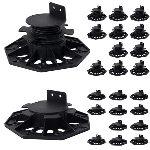 PHLKJL 24Pack Adjustable Plastic Pedestal Paver,Floor Slate Support Floor Lift,Deck Support Floor Raising (Unilateral keel Slot)